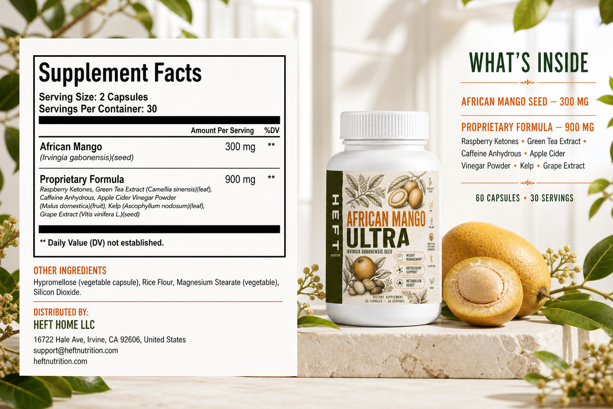 African Mango Ultra Supplement Facts and ingredient overview