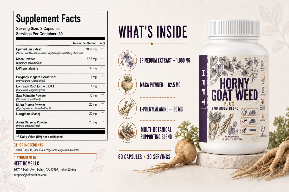 Horny Goat Weed Plus Supplement Facts and ingredient overview