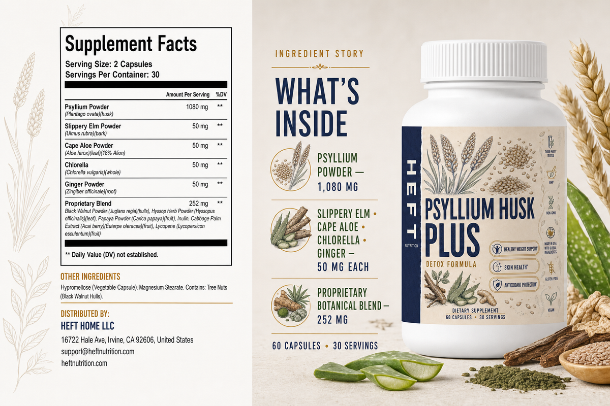 Psyllium Husk Plus Supplement Facts and ingredient overview