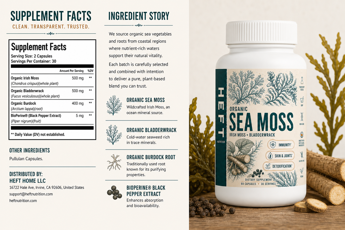 Sea Moss Supplement Facts and ingredient overview