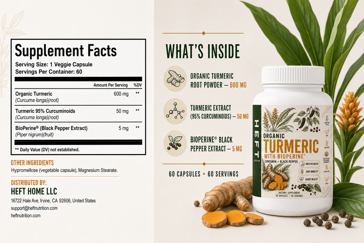 Turmeric with BioPerine Supplement Facts and ingredient overview