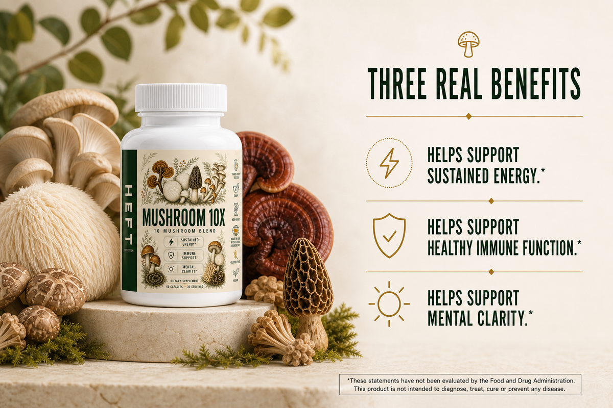 Mushroom 10X product benefit highlights