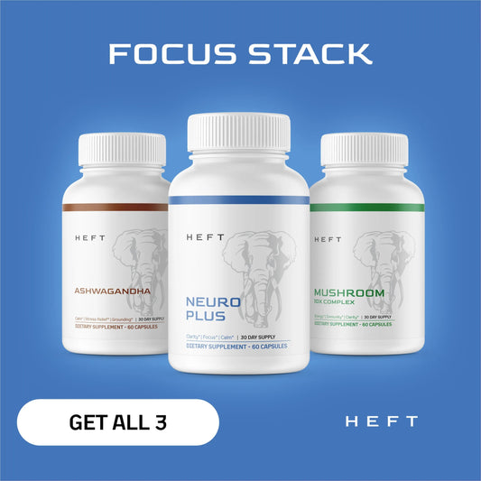 Focus Stack | Mushroom 10X, Ashwagandha, and Neuro Plus