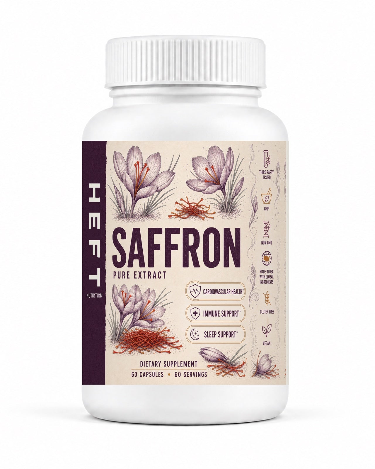 Saffron Pure bottle render