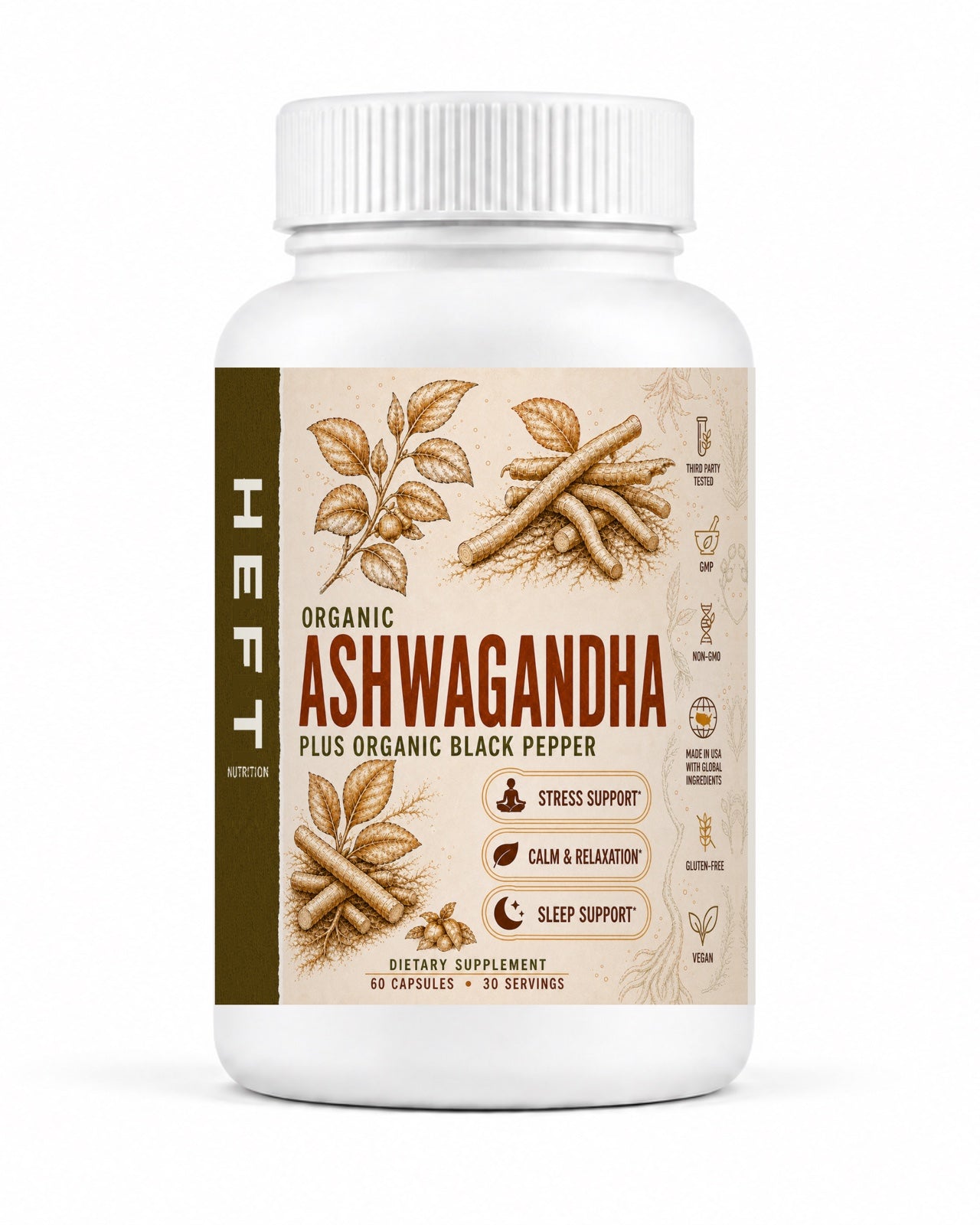 Ashwagandha bottle render